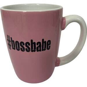 Boss babe pink coffee cup #bossbabe black graphic mug, entrepreneur gift
